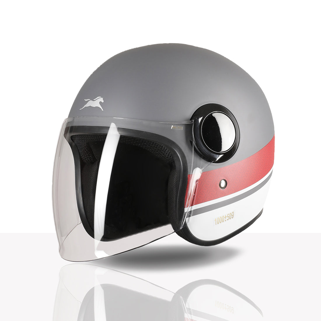 TVS Silk Route Helmet for Men & Women | Vintage Open Face Helmet with Clear Visor | ISI & DOT Certified | ABS Shell | EPS Liner | Retro Stylish Helmet for City & Highway Riding